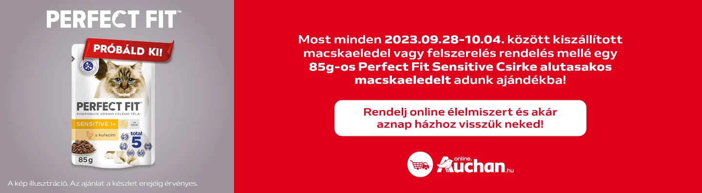 85 g-os macskaeledelt adunk kipróbálásra minden 2023.09.28-10.04. között kiszállított Auchan autós rendelés mellé.